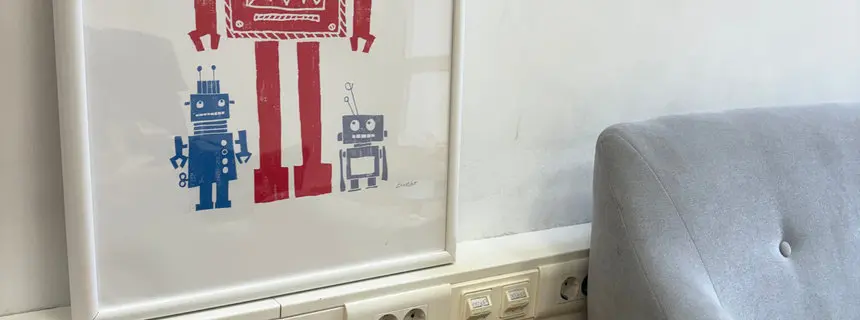 Roboter-Kunstwerk in der Werkstatt